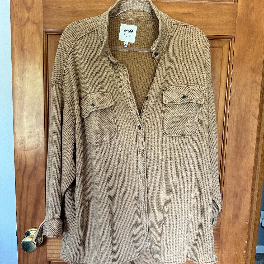 Aerie Waffle Lumberjack Shacket